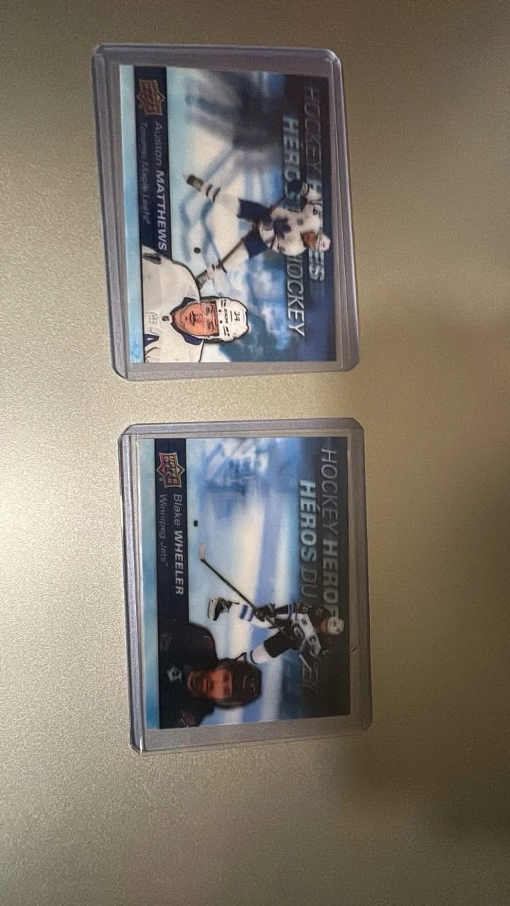 Upper Deck Hockey Heroes Auton Matthews & Blake Wheeler Cards