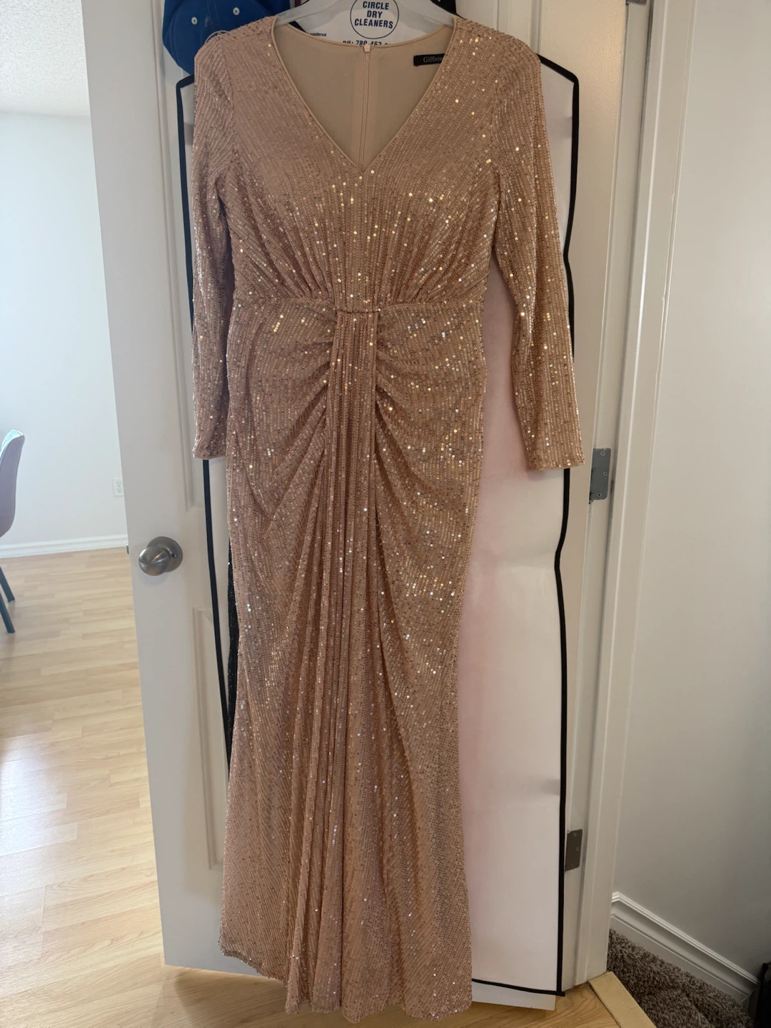 Sparkly Rose Gold Long Sleeve Gown - photo 2