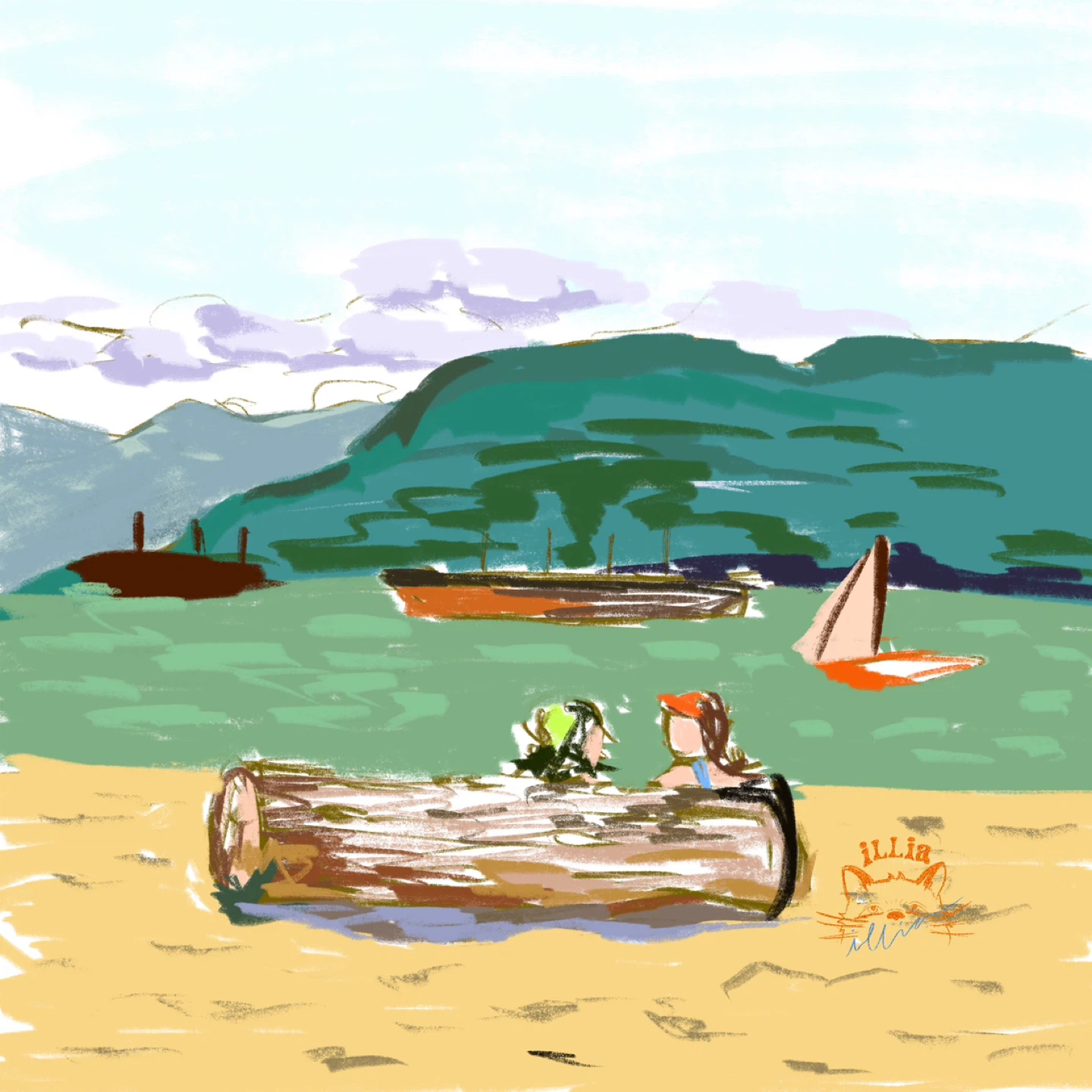 Sketches of Kitsilano Beach Art Prints, Made by UBC Arts Student
