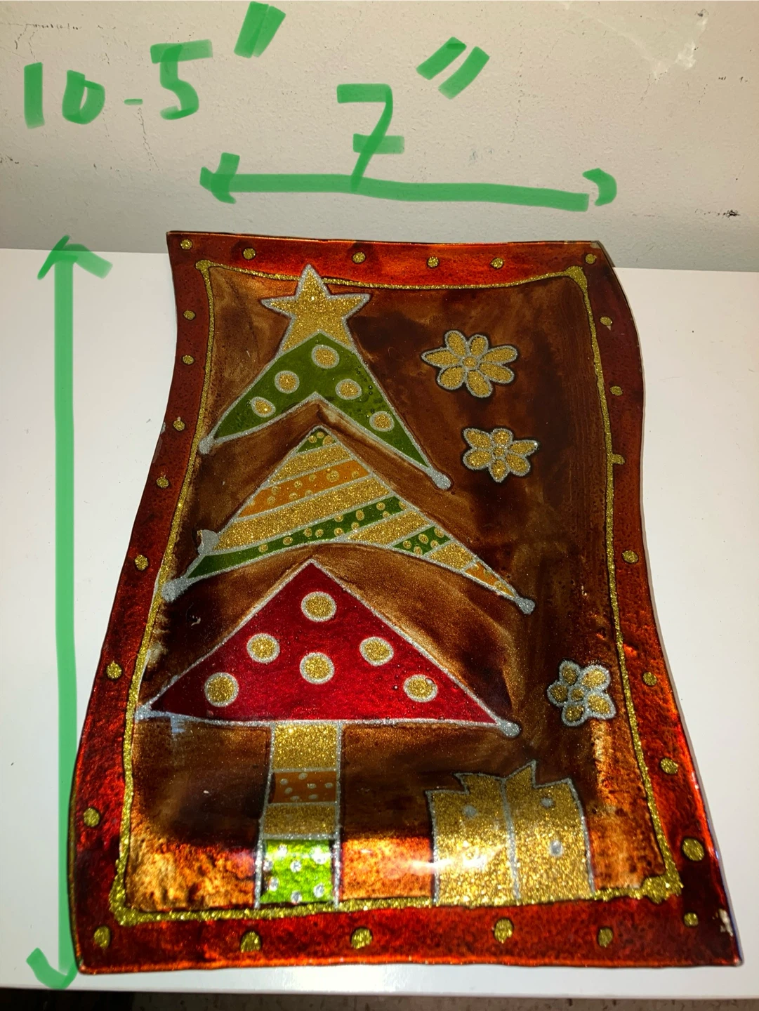 Glass Christmas Tray