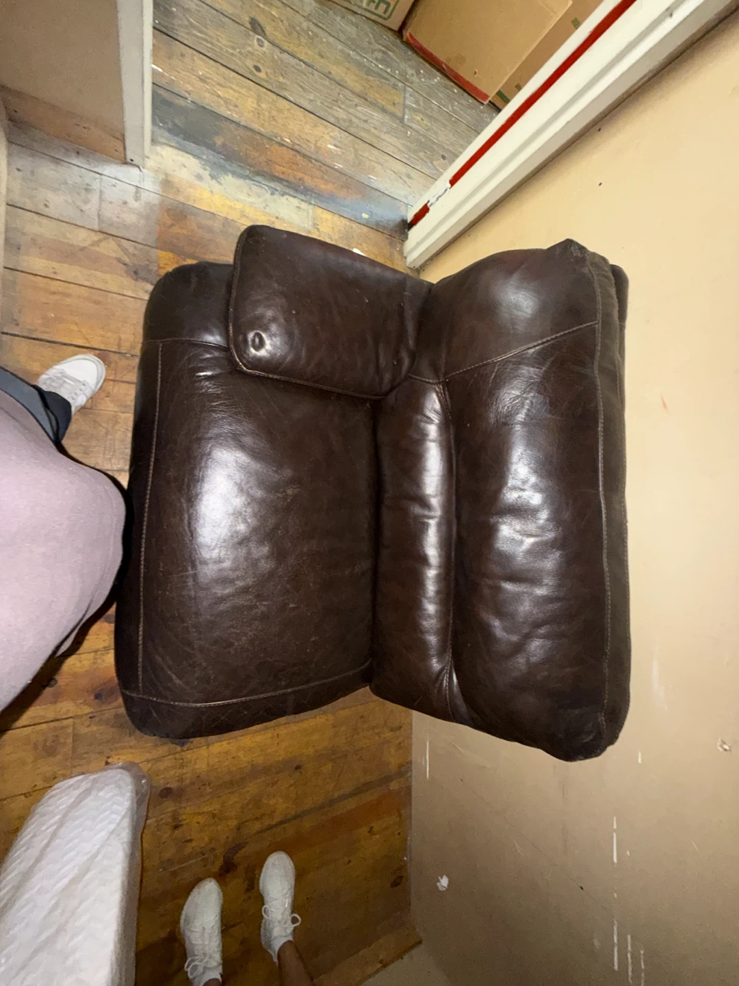 Brown leather recliner 3 seater