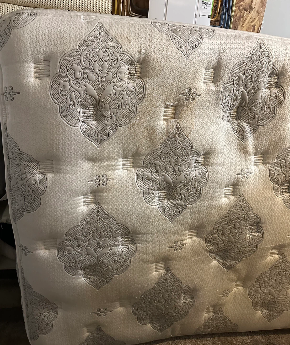 Queen size Beige color Bed Frame with Mattress – Great Condition - photo 5