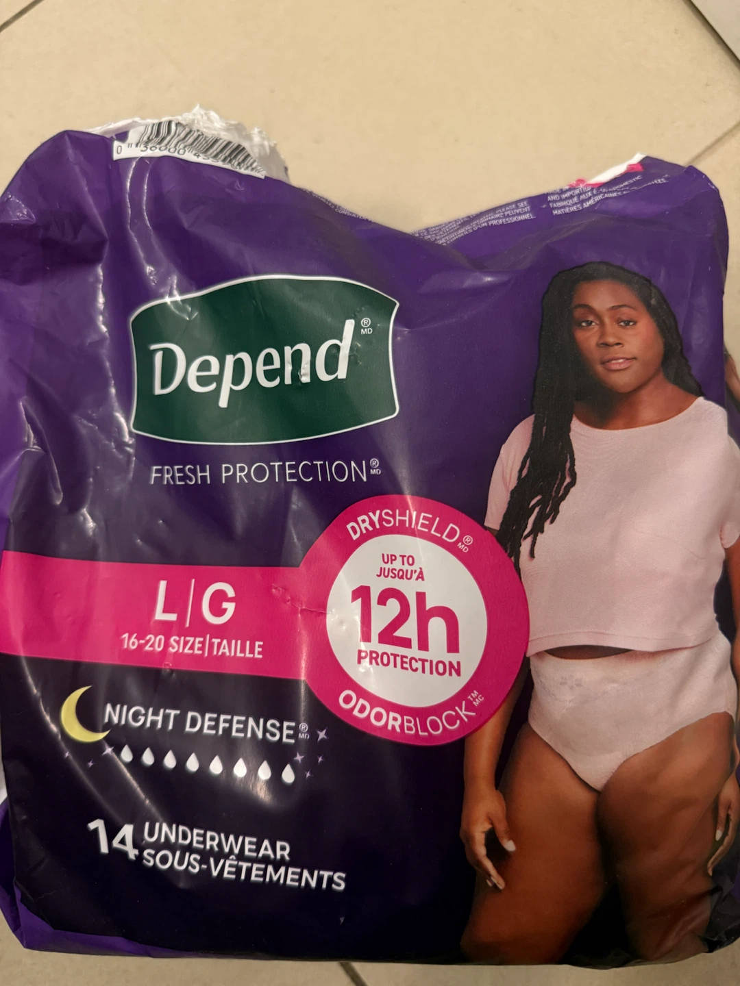 Depend Fresh Protection Night Defense Underwear L/G (14 count)