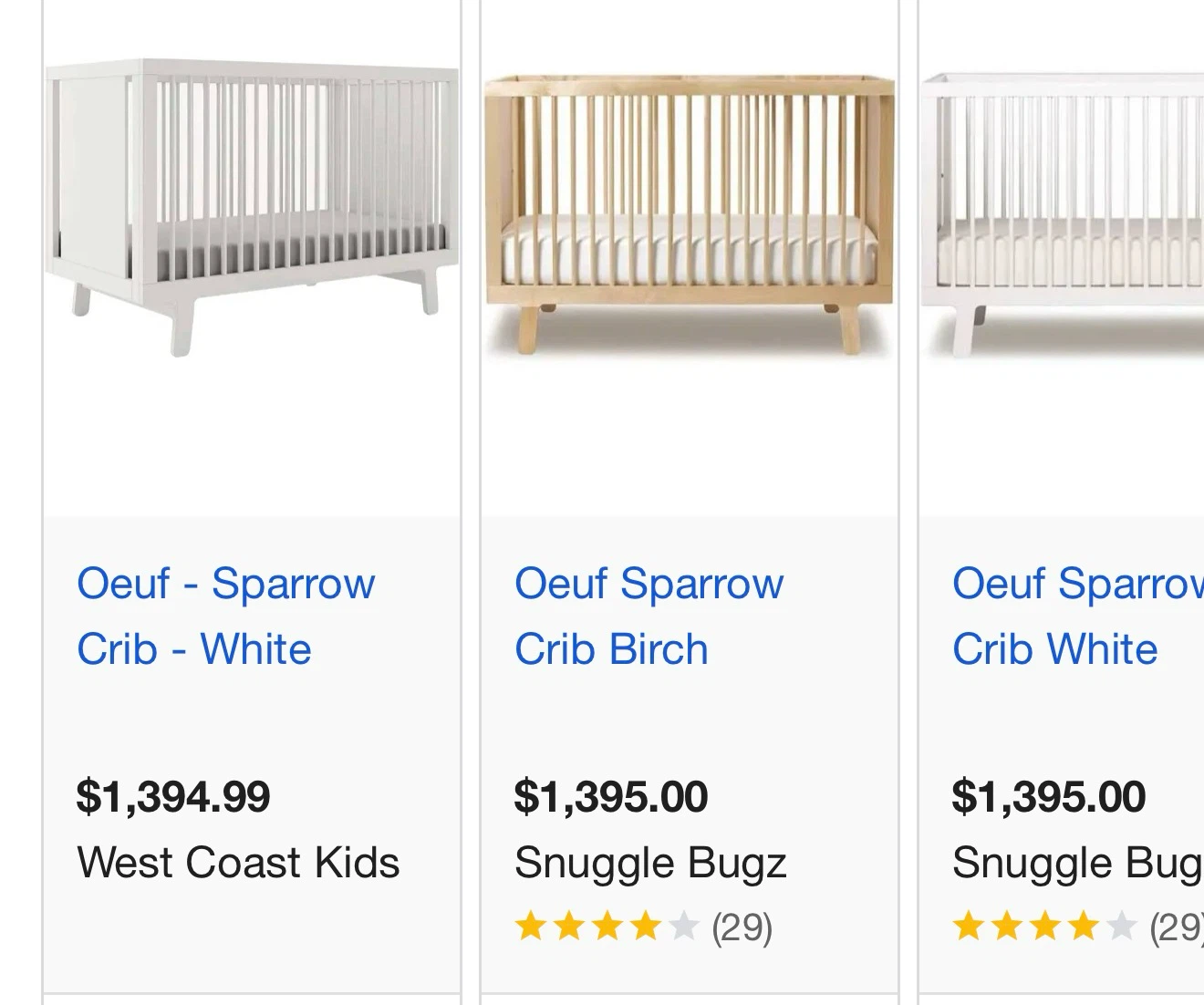 Oeuf Sparrow Crib - Birch
