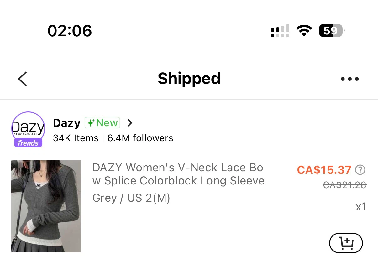 DAZY Women's Grey V-Neck Long Sleeve Top - Size US 2(M) - photo 2