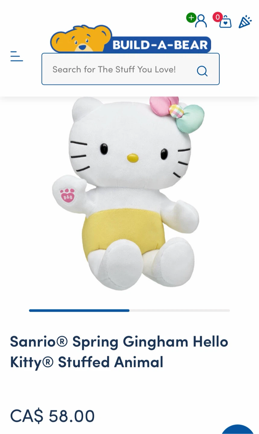 Build-A-Bear Sanrio Spring Gingham Hello Kitty Stuffed Animal - photo 3
