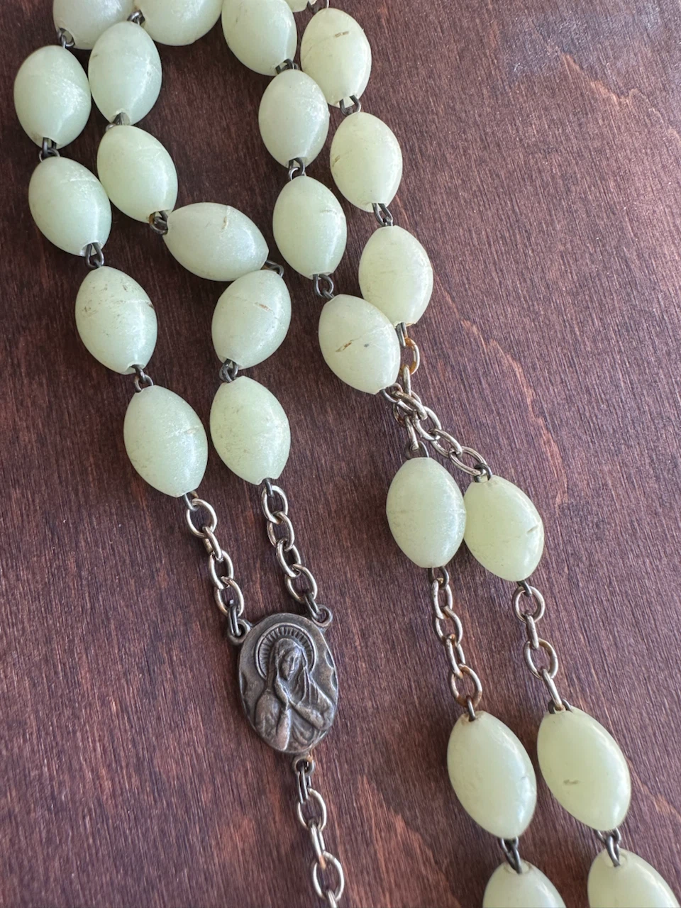 Glow in the Dark Rosary Beads with Crucifix Long Necklace - photo 4