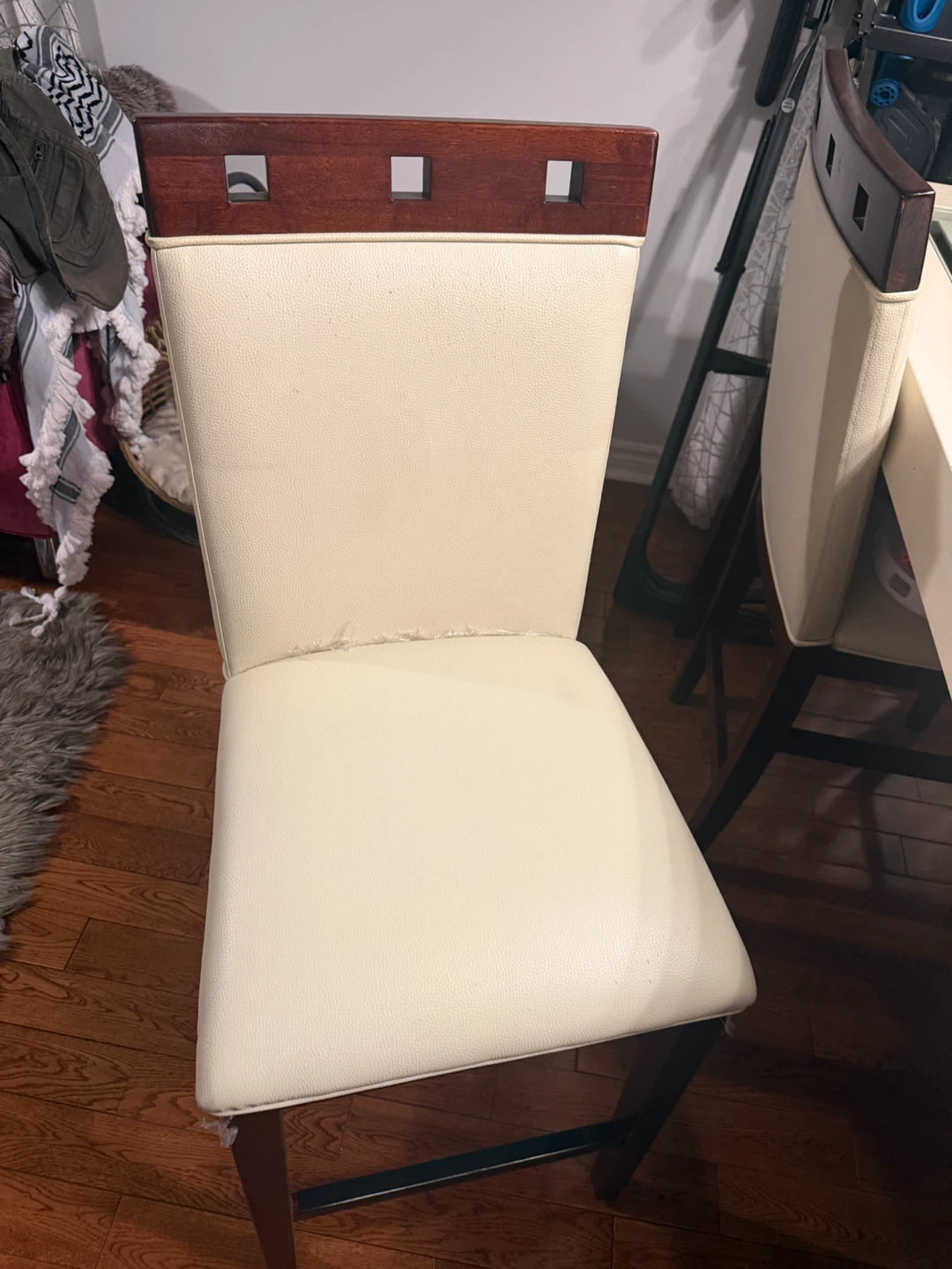 Dining Chair with Faux Leather Seat - photo 4