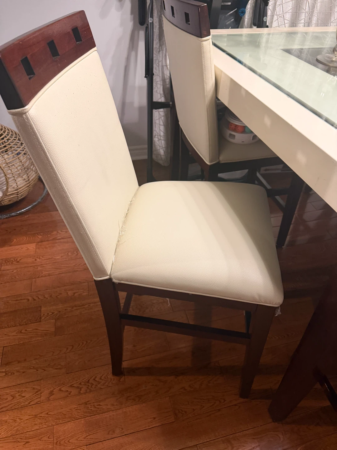Dining Chair with Faux Leather Seat - photo 5