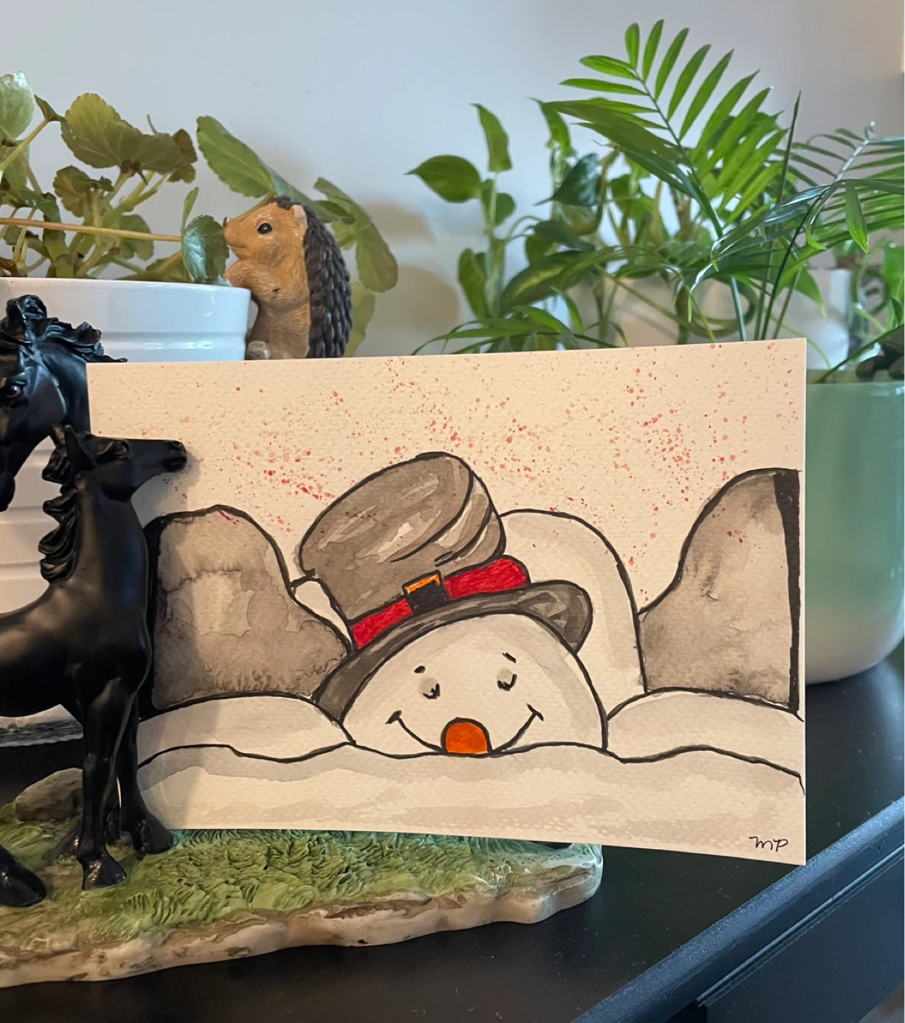 Watercolor Christmas Themed Paintings - photo 5