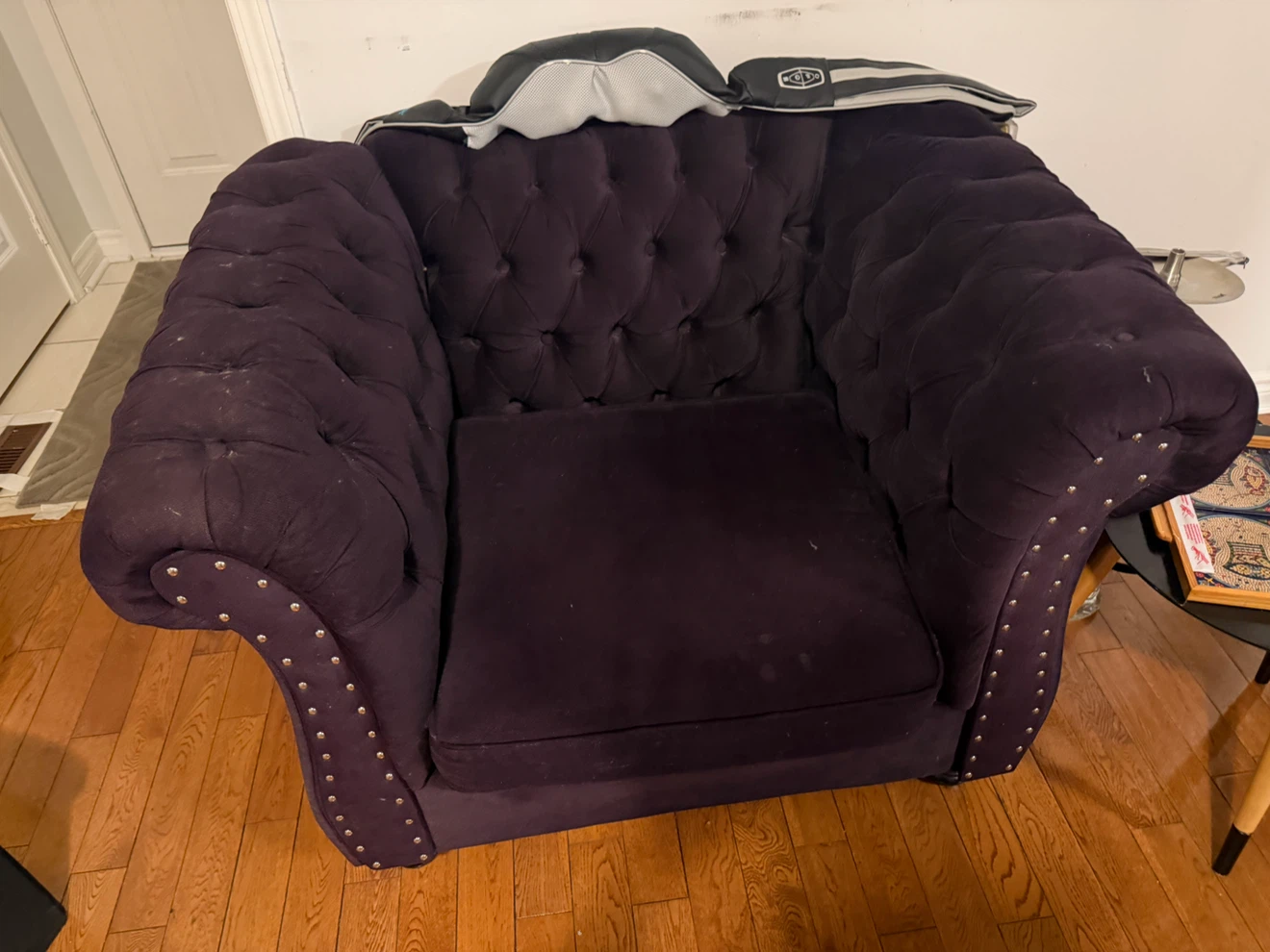 Purple Tufted Accent Chair