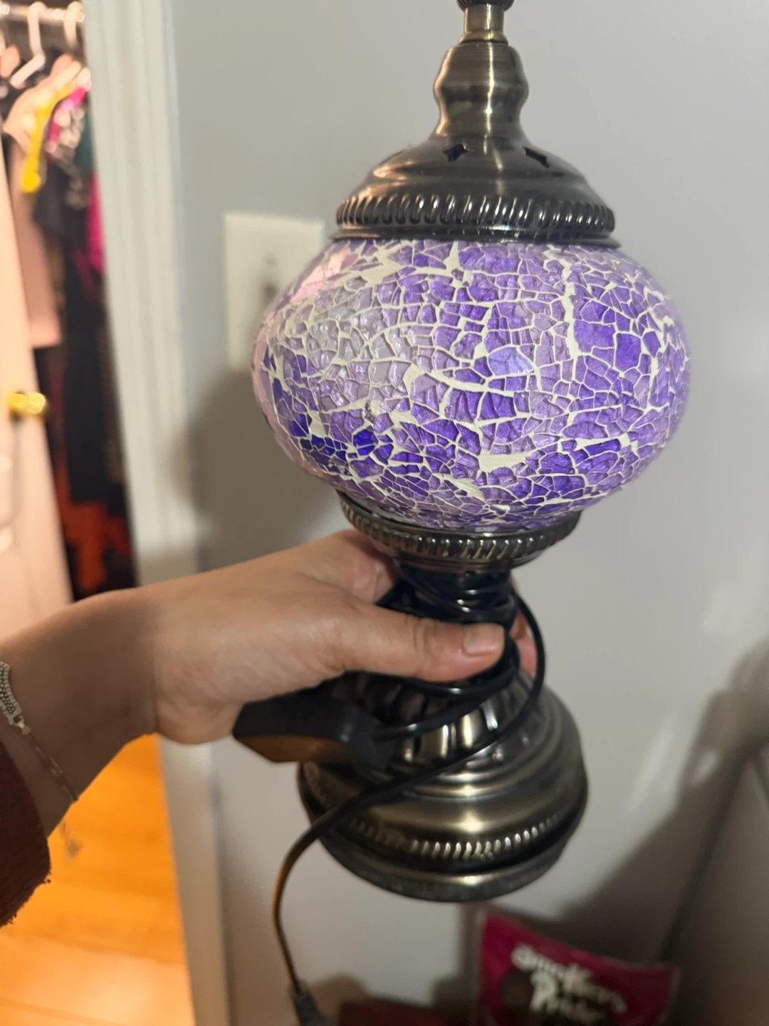 Purple Mosaic Table Lamp - photo 3