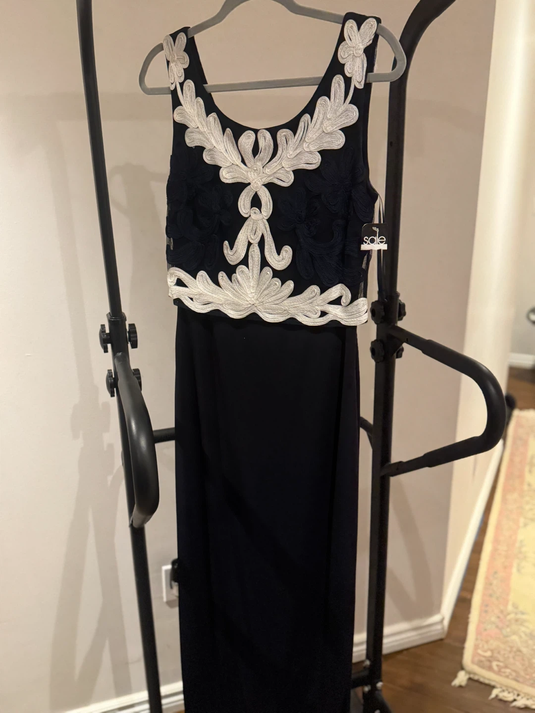 Sola Women's Black & White Embellished Maxi Dress