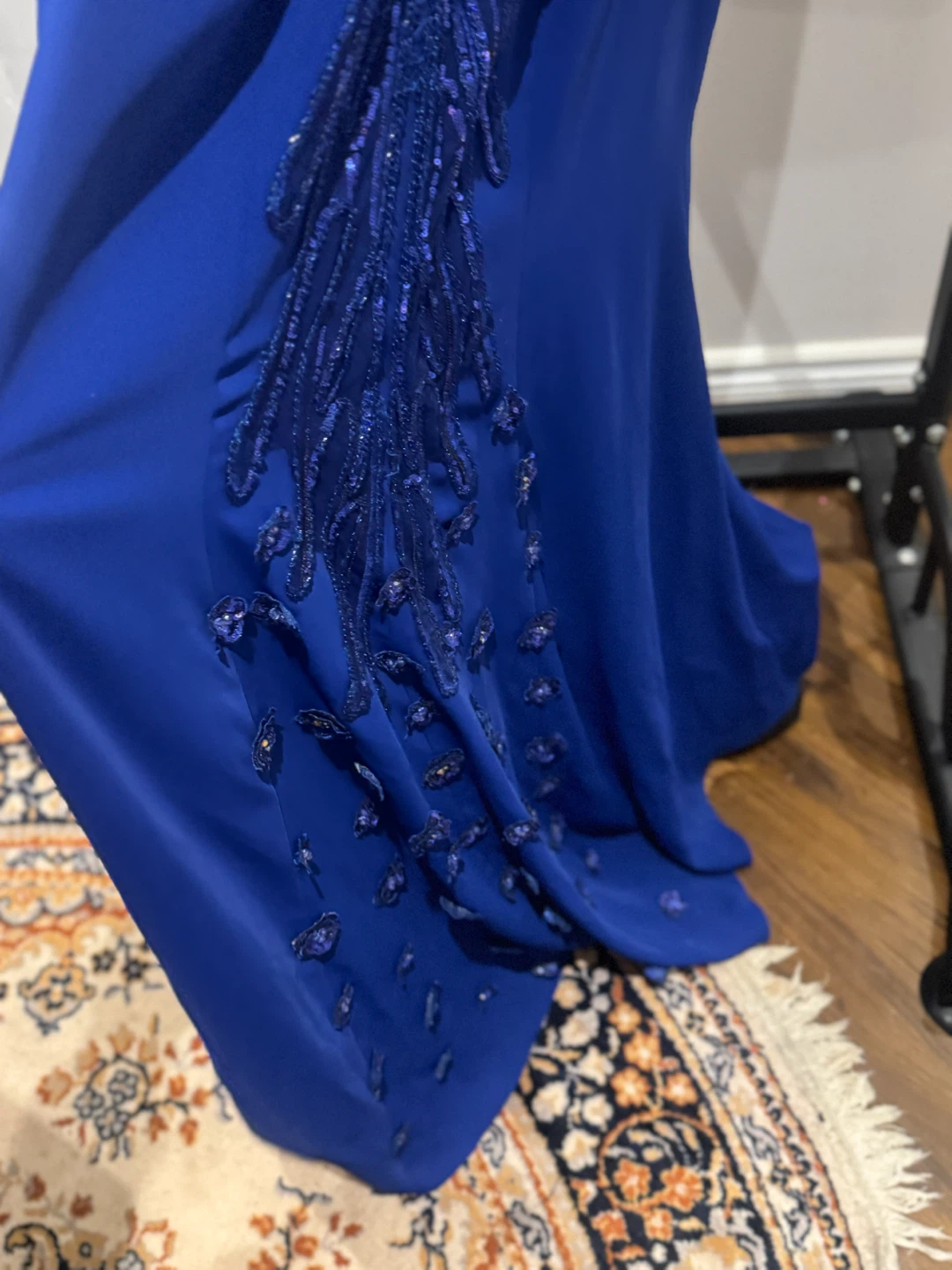 Royal Blue Embellished Evening Gown - photo 2