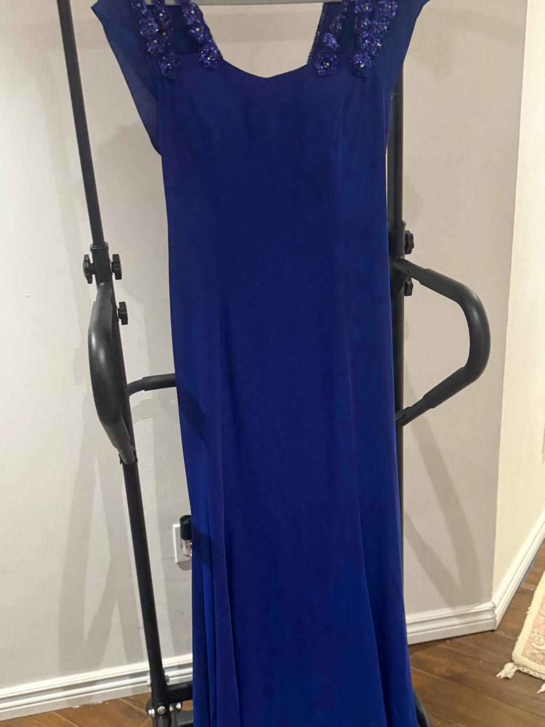 Royal Blue Embellished Evening Gown - photo 3
