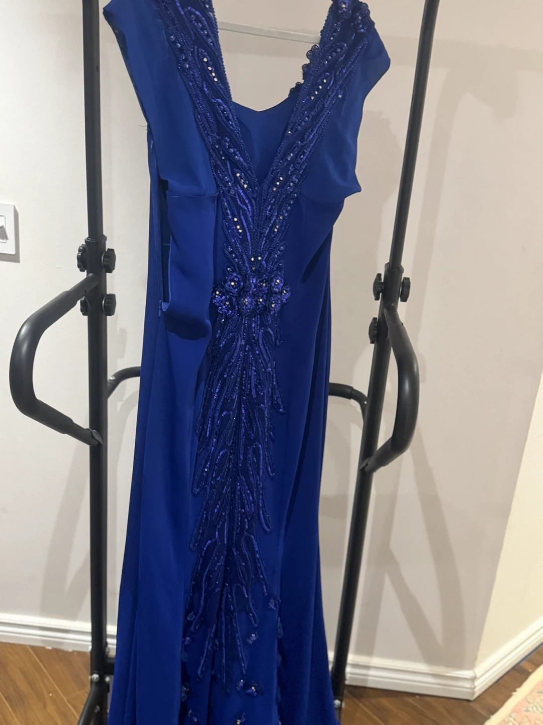Royal Blue Embellished Evening Gown - photo 4