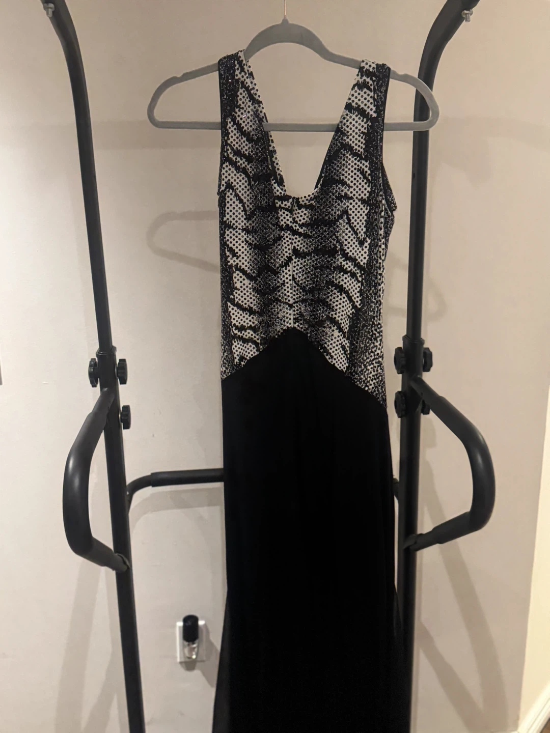 Black and White Patterned Maxi Dress