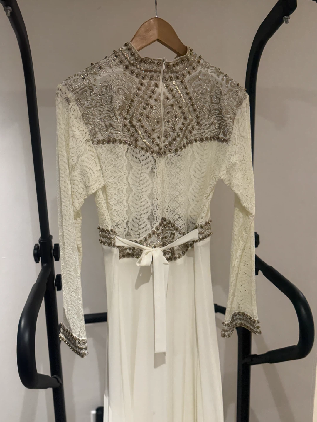White Lace Embellished Maxi Dress - photo 4