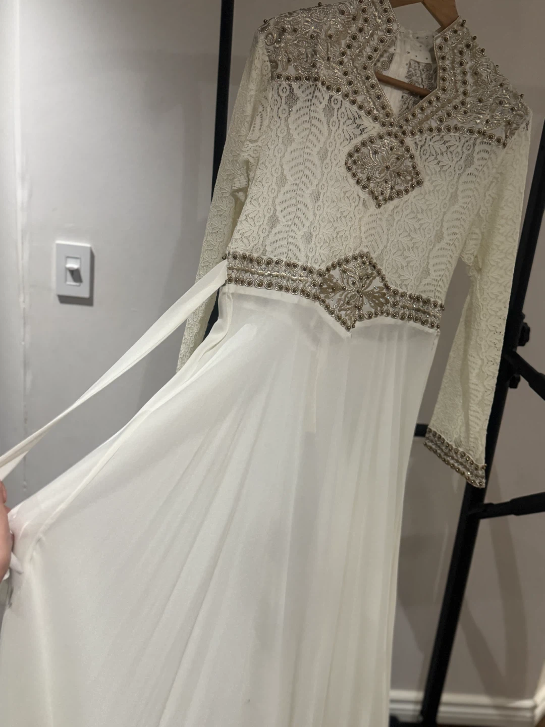 White Lace Embellished Maxi Dress - photo 5