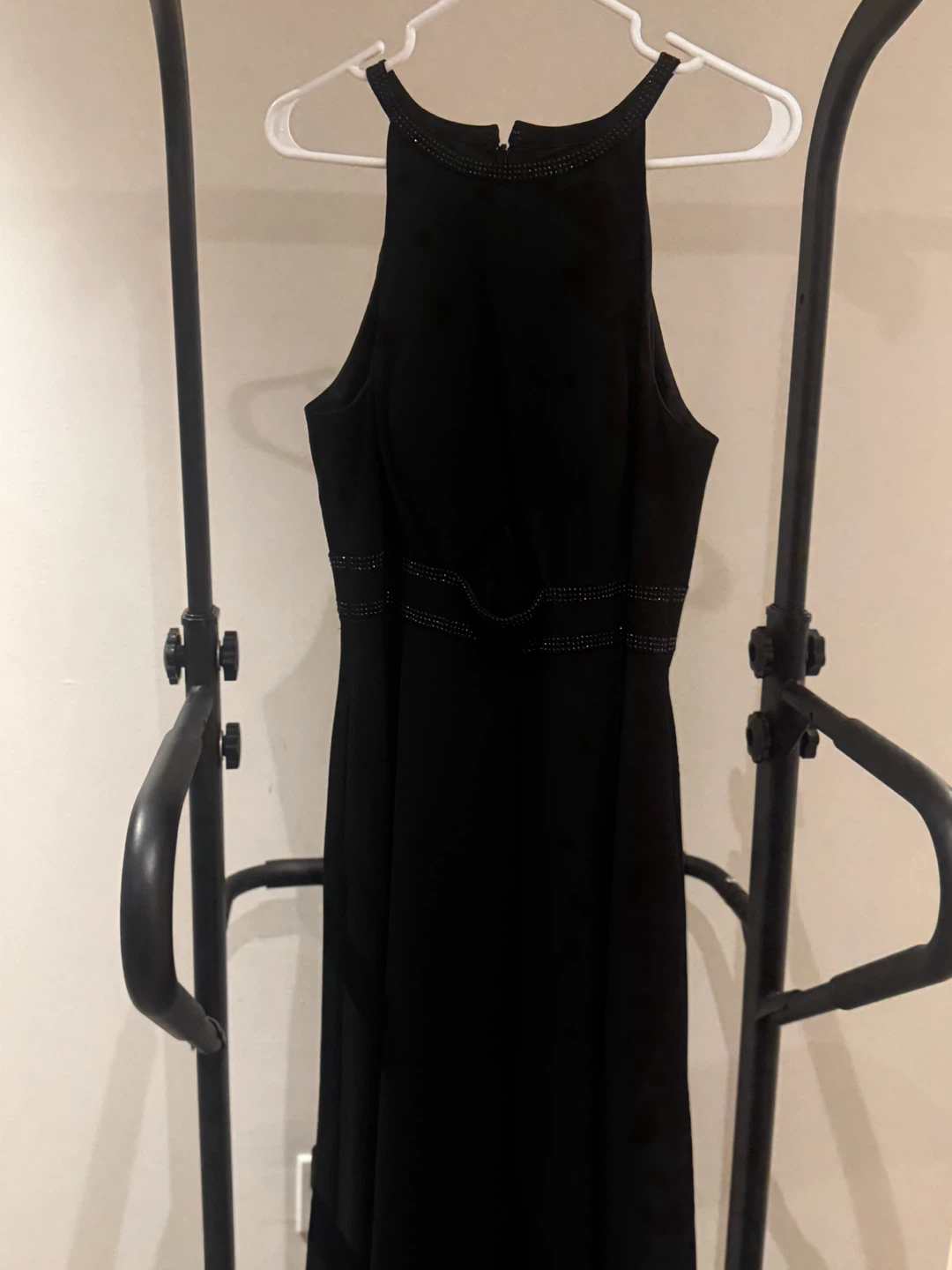 Black Embellished Halter Neck Dress - photo 5