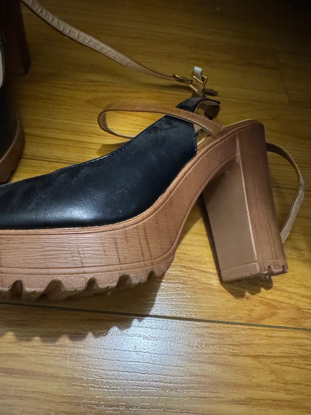 Black and Brown Platform Wedge Sandals - photo 3