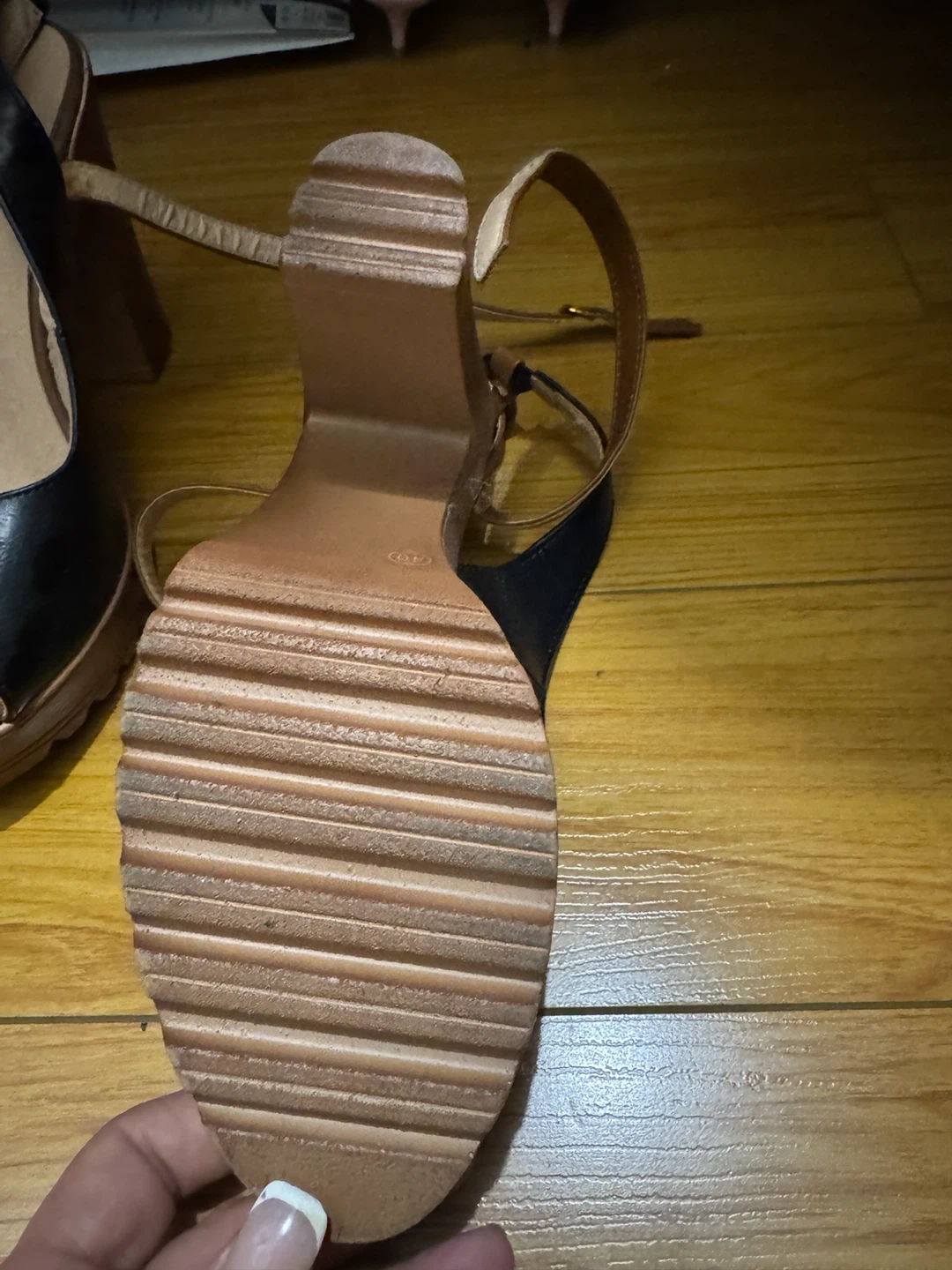 Black and Brown Platform Wedge Sandals - photo 4