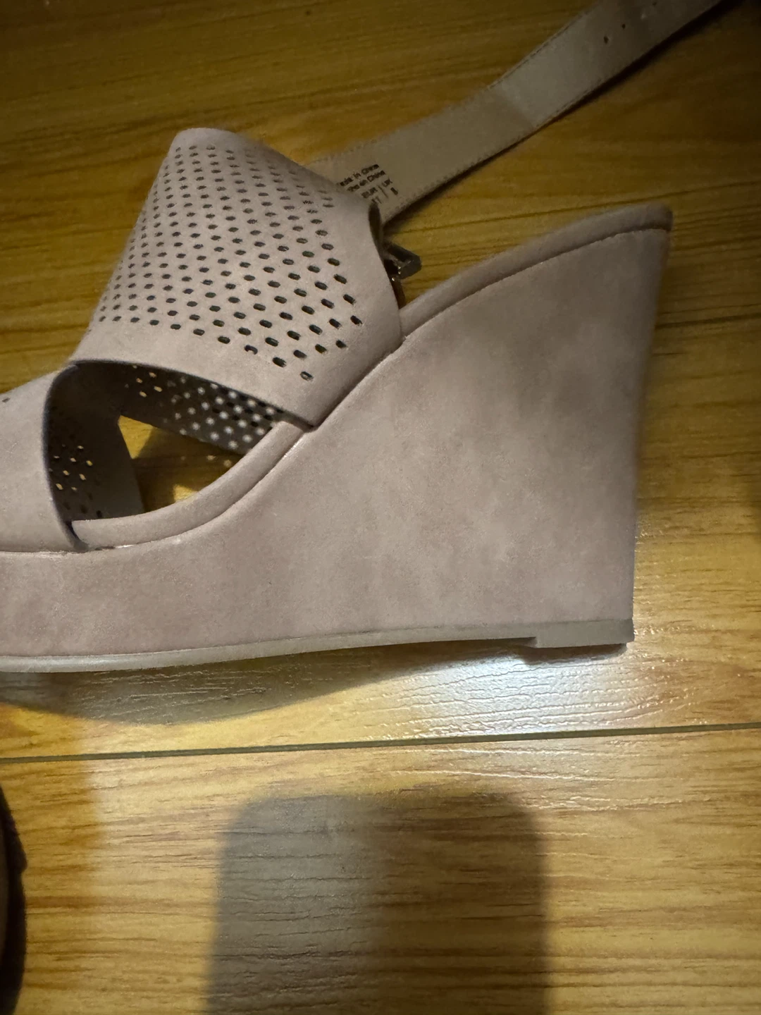 Call It Spring Beige Perforated Wedge Sandals - photo 3