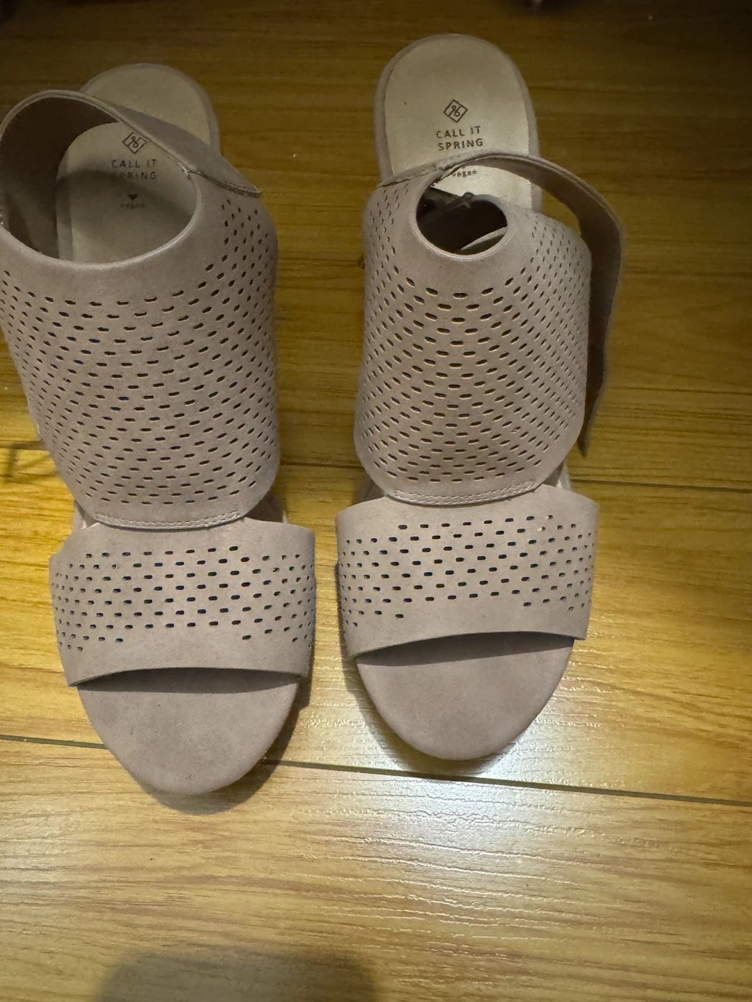 Call It Spring Beige Perforated Wedge Sandals - photo 5