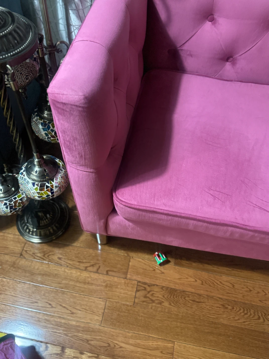Teal Velvet Tufted Armchair - photo 3