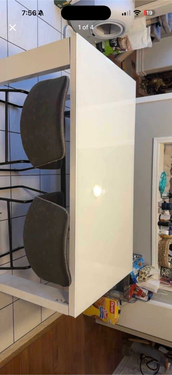 White Dining Table and 4 Chairs Set - photo 4