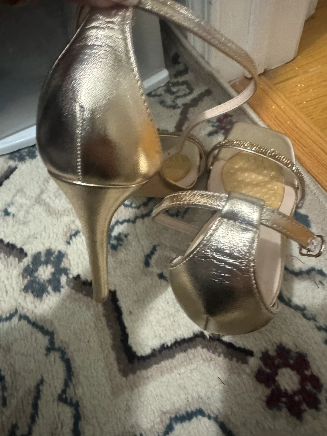White Chain Detail Heels - Size 10