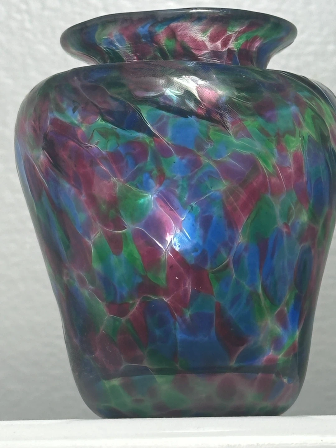 Signed 2002 Miniature Thron Art Glass Vase - photo 3