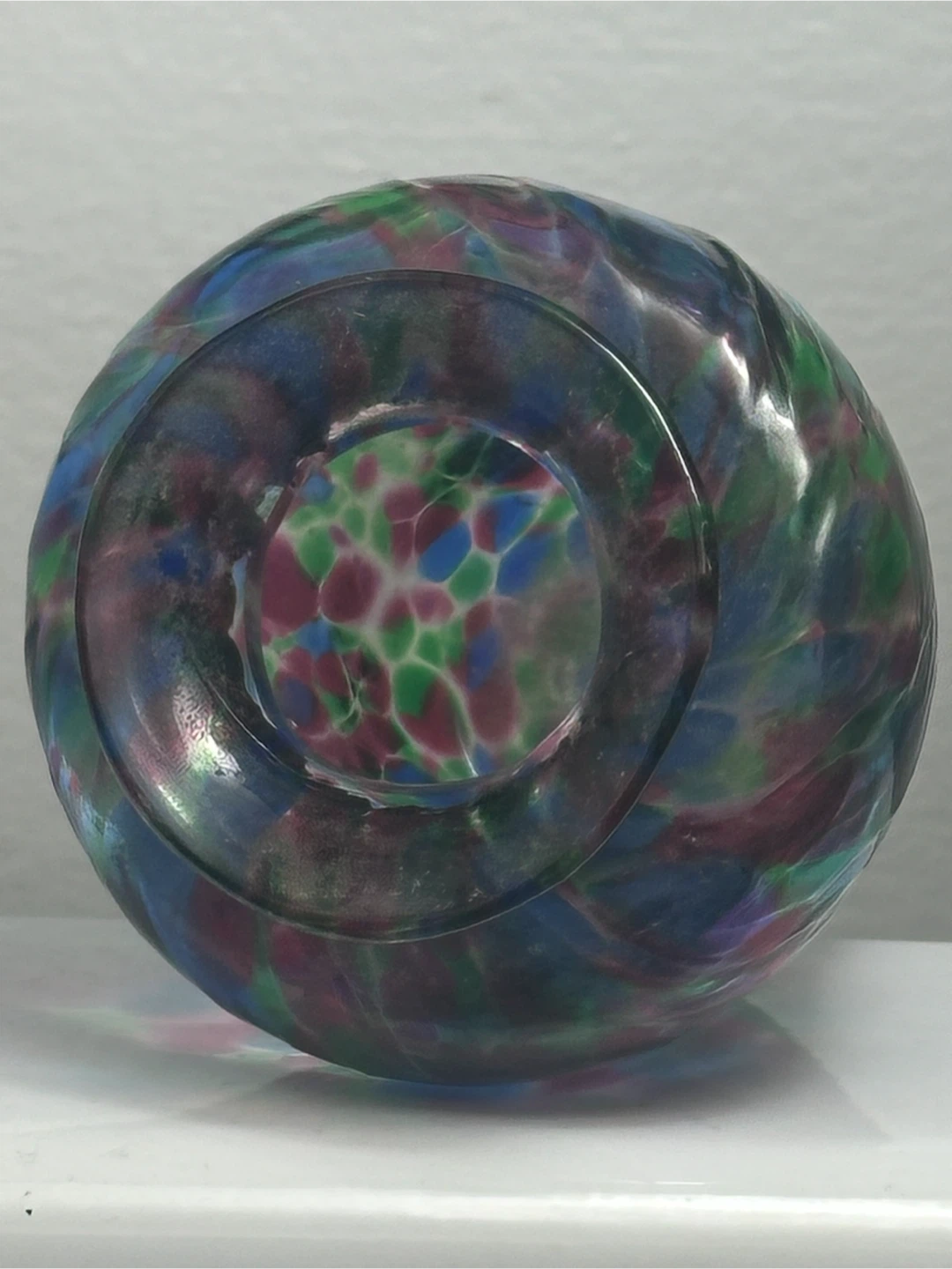 Signed 2002 Miniature Thron Art Glass Vase - photo 5