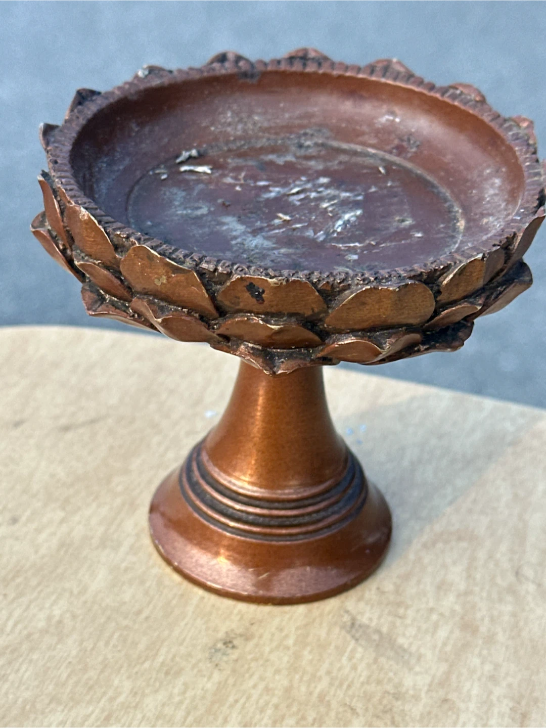 Vintage Brass Lotus Candle & Incense Holder - photo 2