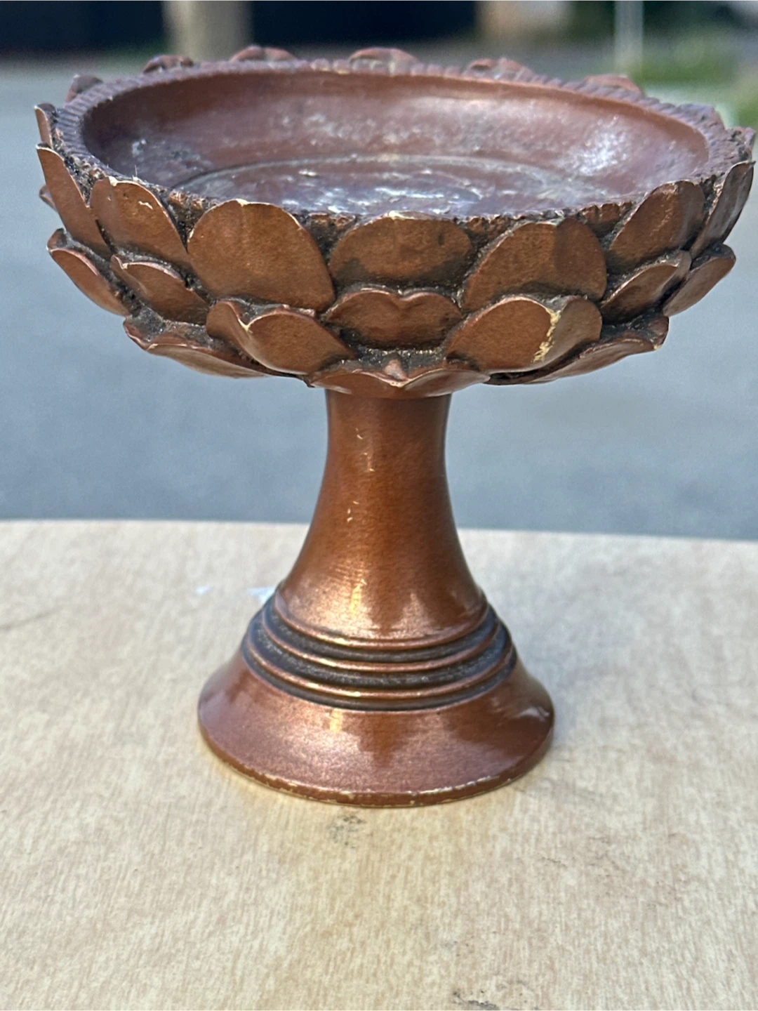 Vintage Brass Lotus Candle & Incense Holder - photo 4