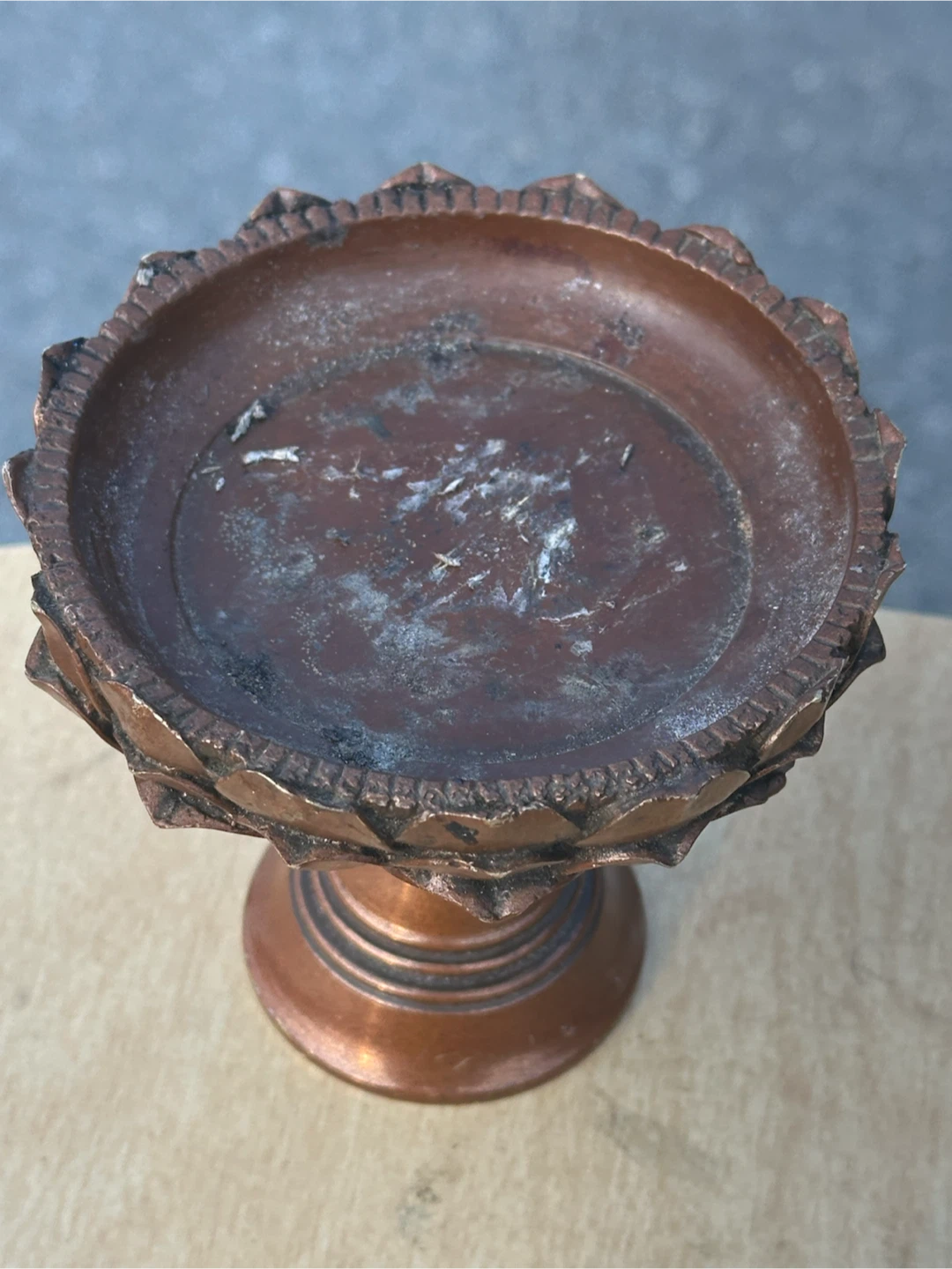 Vintage Brass Lotus Candle & Incense Holder - photo 5
