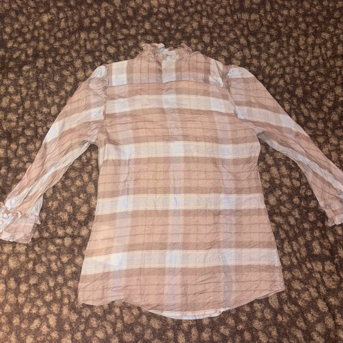 gap plaid ruffle button up - photo 4