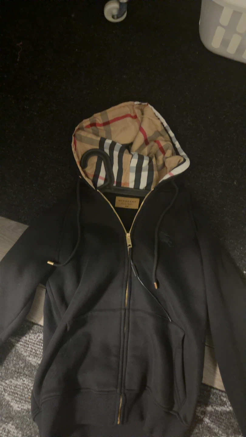 Burberry Black Full Zip Hoodie