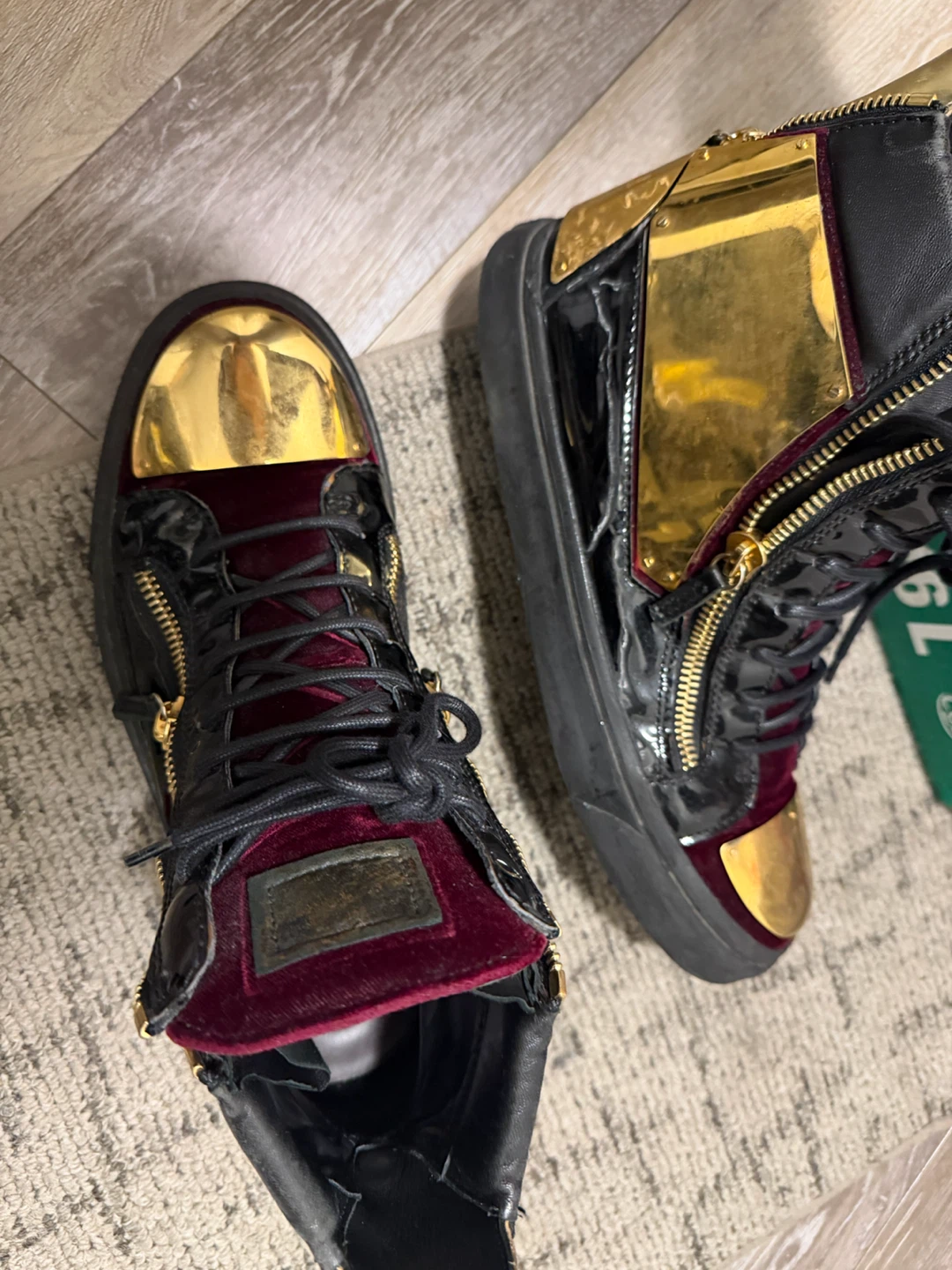 Louis Vuitton Black Velvet High-Top Sneakers