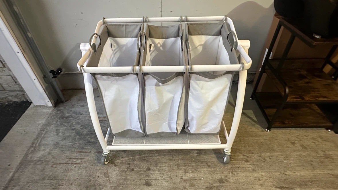 3-Bag Rolling Laundry Sorter Cart