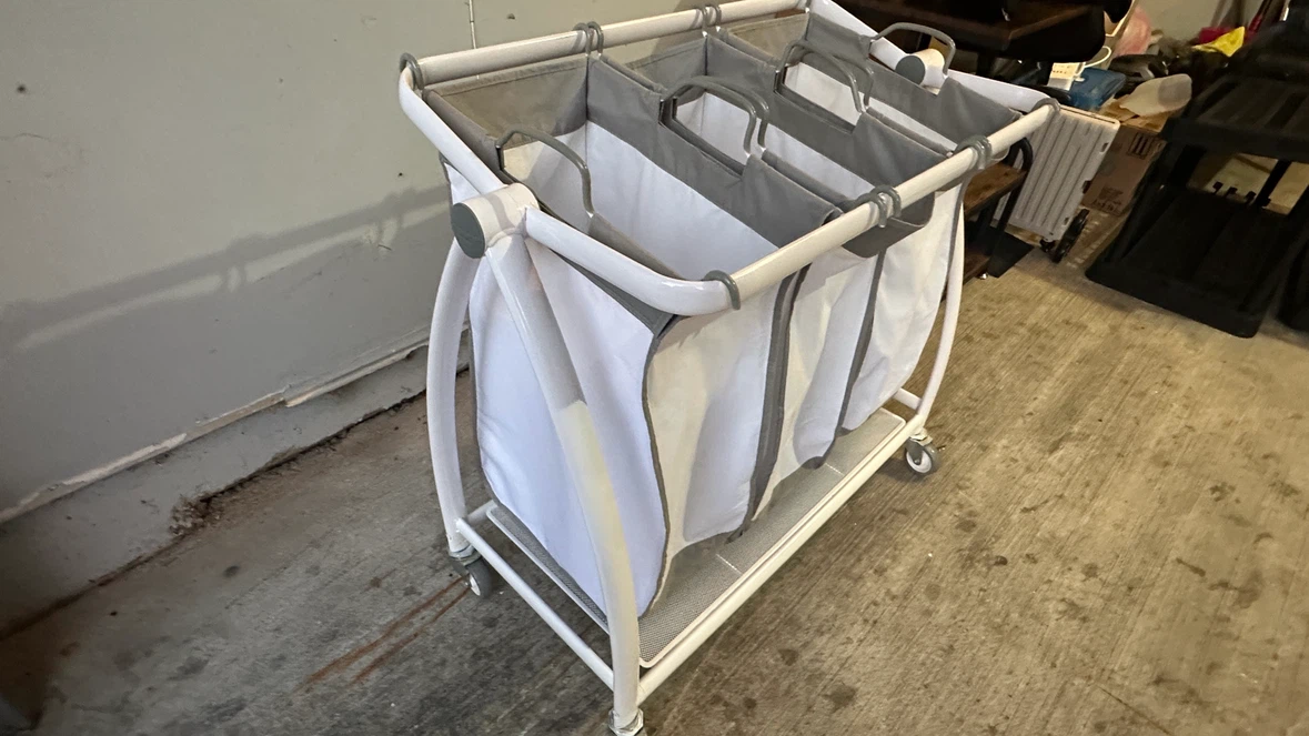 3-Bag Rolling Laundry Sorter Cart - photo 2