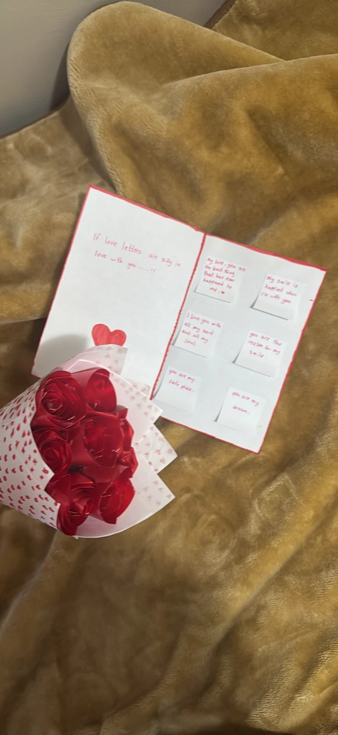 Handmade Love Letter Card and Red Roses - photo 2
