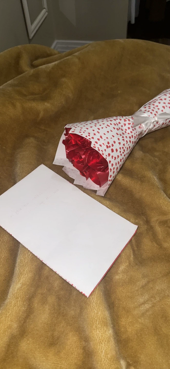 Handmade Love Letter Card and Red Roses - photo 3