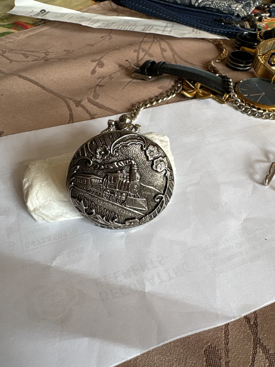 Japona Quartz Pocket Watch with Train Design