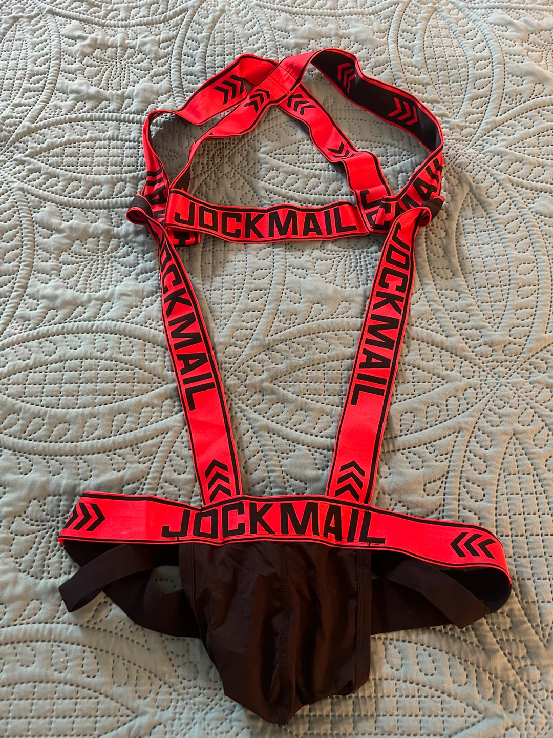 Jockmail Red and Black Jockstrap