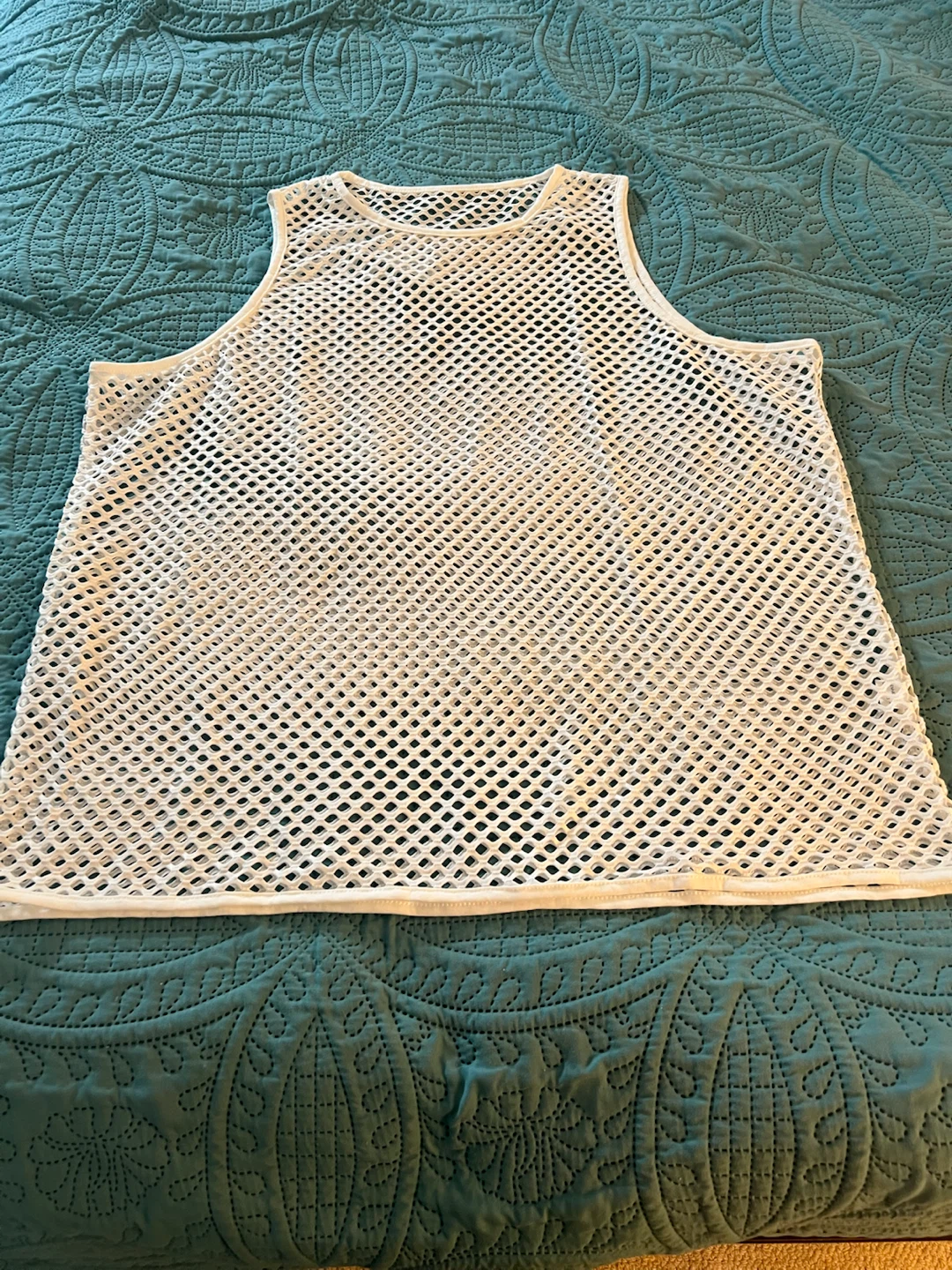 White Fishnet Tank Top