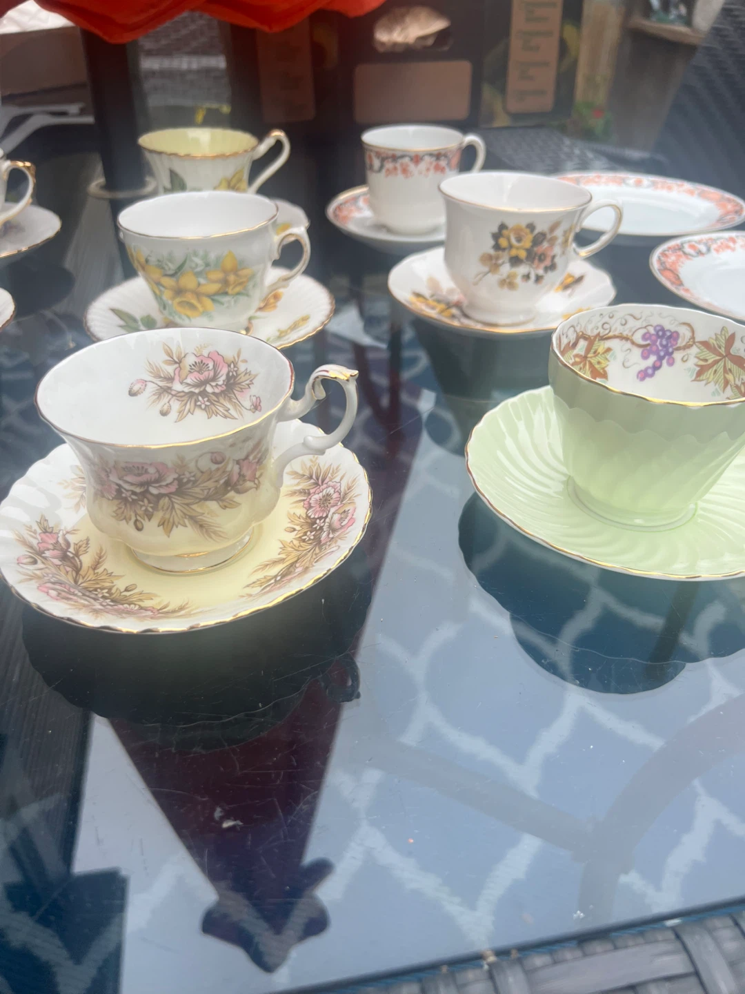 Assorted Royal Albert, Aynsley & Hammersley Bone China Teacups