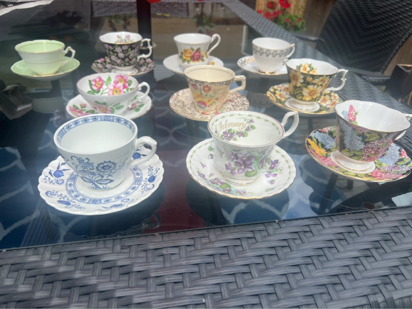 Collection of fine tea cups