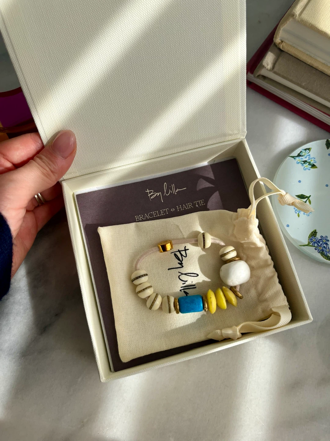New Anthropologie Lilla Mela Verde Bee Breaded Bracelet/Hair Tie