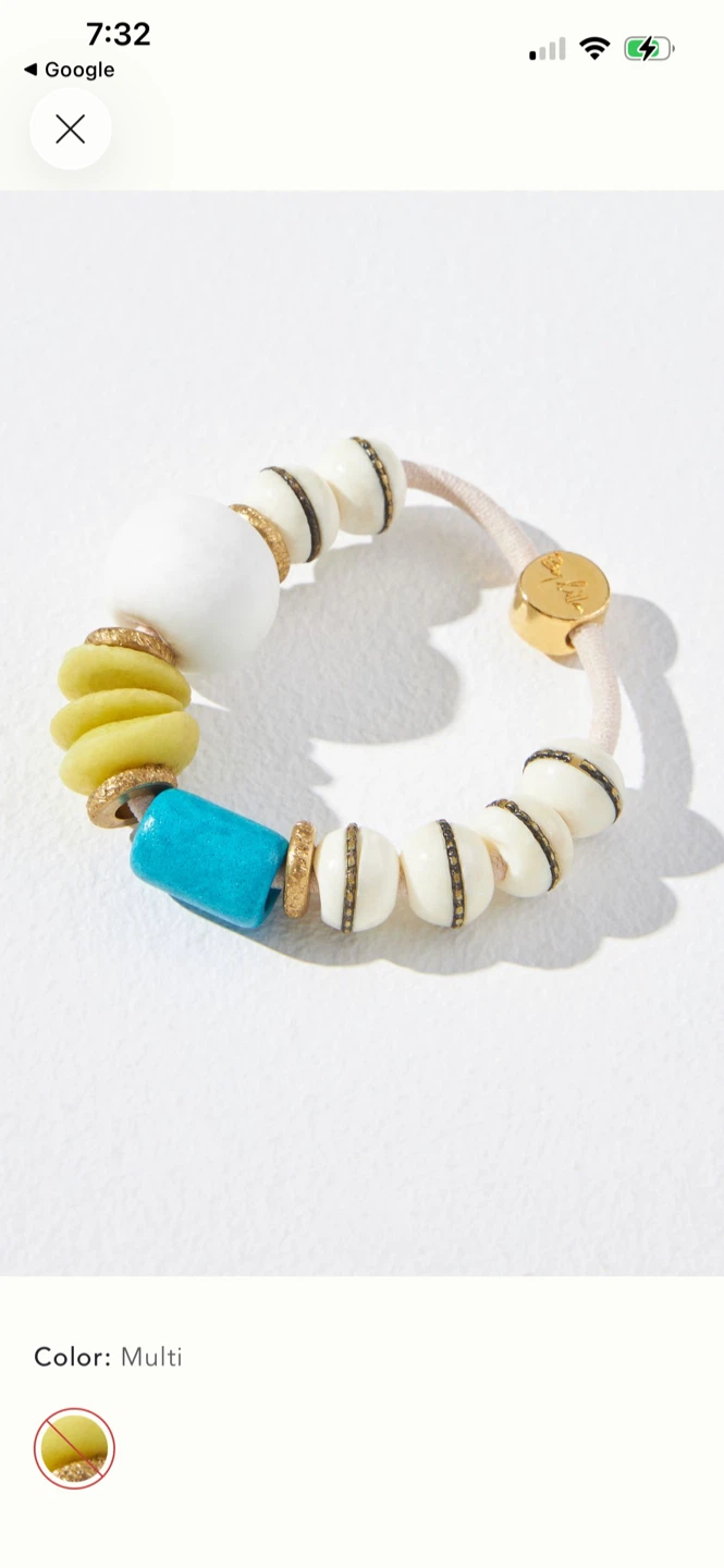 New Anthropologie Lilla Mela Verde Bee Breaded Bracelet/Hair Tie - photo 3